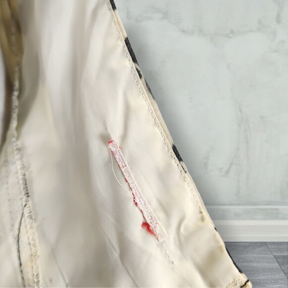 Vintage 70s Backless Halter Midi Dress Size 6 Black Leaf Print Neck Drape - Picture 14 of 15